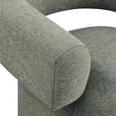 Meridian Niya Green Linen Textured Fabric Swivel Accent Chair IMAGE 7