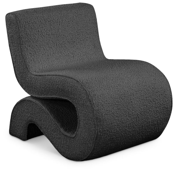 Meridian Desiree Black Boucle Fabric Accent Chair IMAGE 1