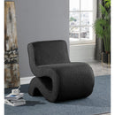 Meridian Desiree Black Boucle Fabric Accent Chair IMAGE 2