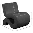 Meridian Desiree Black Boucle Fabric Accent Chair IMAGE 8