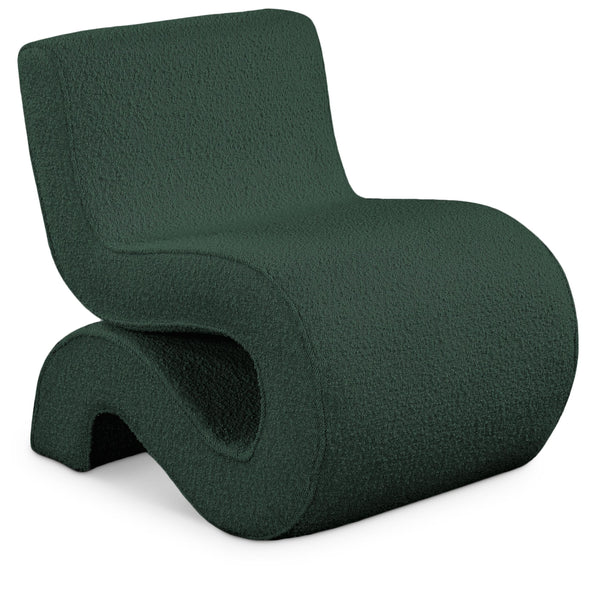 Meridian Desiree Green Boucle Fabric Accent Chair IMAGE 1