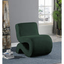 Meridian Desiree Green Boucle Fabric Accent Chair IMAGE 2