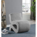 Meridian Desiree Grey Boucle Fabric Accent Chair IMAGE 2
