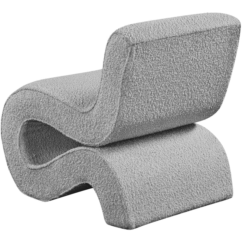 Meridian Desiree Grey Boucle Fabric Accent Chair IMAGE 6