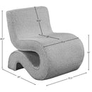 Meridian Desiree Grey Boucle Fabric Accent Chair IMAGE 8