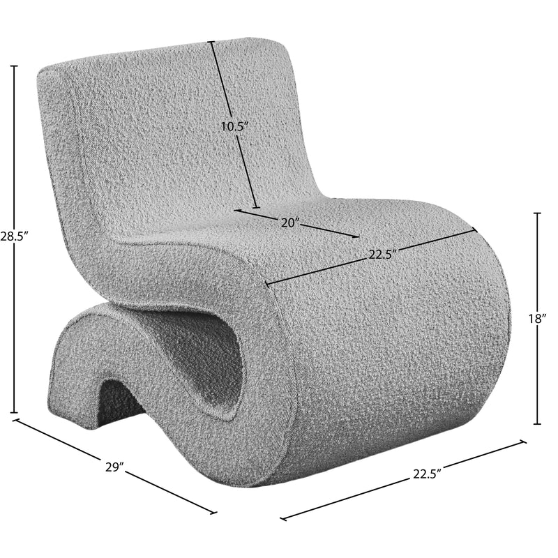 Meridian Desiree Grey Boucle Fabric Accent Chair IMAGE 8
