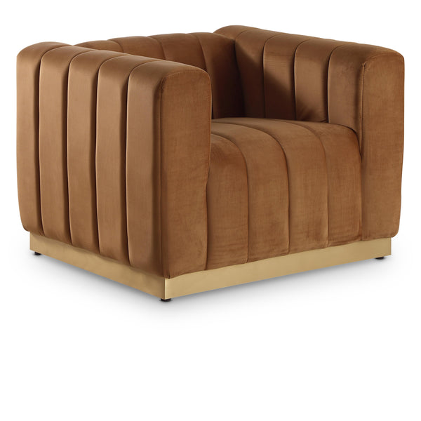 Meridian Marlon Saddle Velvet Chair IMAGE 1