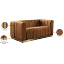 Meridian Marlon Saddle Velvet Loveseat IMAGE 10