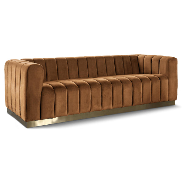 Meridian Marlon Saddle Velvet Sofa IMAGE 1