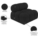 Meridian Ames Black Boucle Fabric Armless IMAGE 12