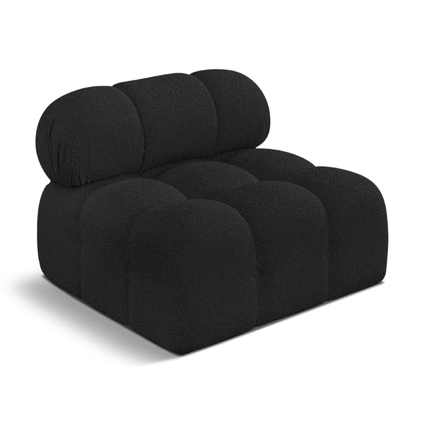 Meridian Ames Black Boucle Fabric Armless IMAGE 1