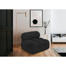 Meridian Ames Black Boucle Fabric Armless IMAGE 2