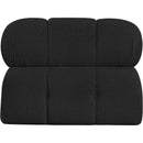 Meridian Ames Black Boucle Fabric Armless IMAGE 3