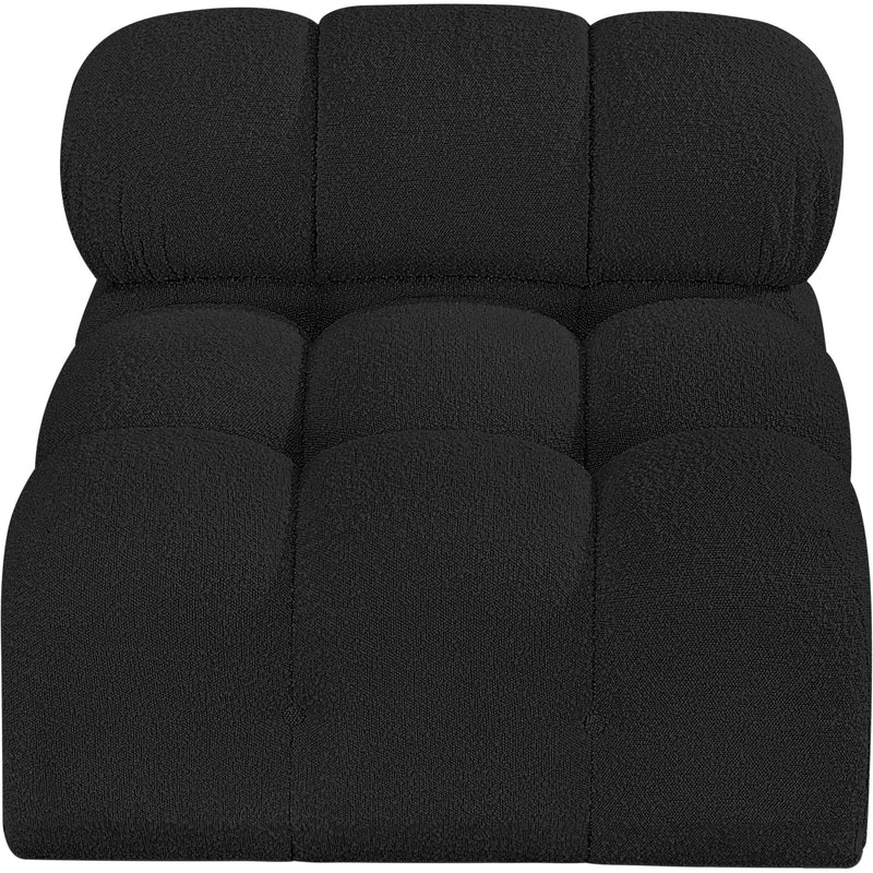 Meridian Ames Black Boucle Fabric Armless IMAGE 5