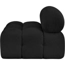 Meridian Ames Black Boucle Fabric Armless IMAGE 7