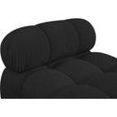 Meridian Ames Black Boucle Fabric Armless IMAGE 8