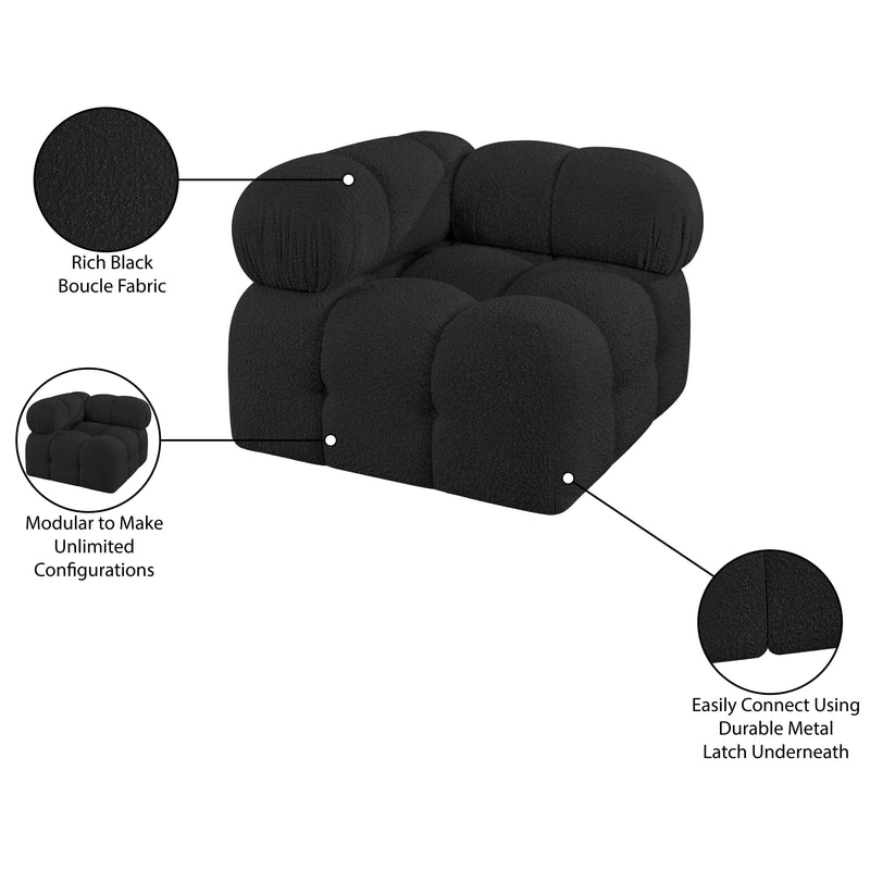 Meridian Ames Black Boucle Fabric Corner IMAGE 10