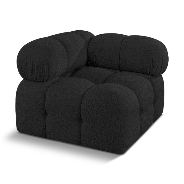 Meridian Ames Black Boucle Fabric Corner IMAGE 1