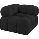 Meridian Ames Black Boucle Fabric Corner IMAGE 4