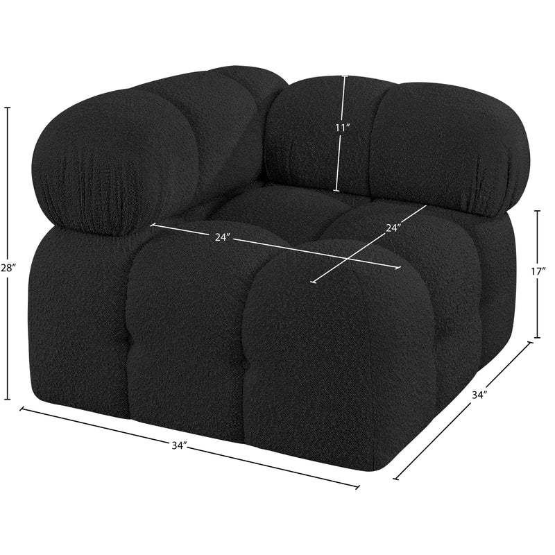 Meridian Ames Black Boucle Fabric Corner IMAGE 9