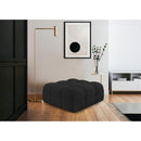 Meridian Ames Black Boucle Fabric Ottoman IMAGE 2