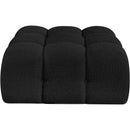 Meridian Ames Black Boucle Fabric Ottoman IMAGE 3