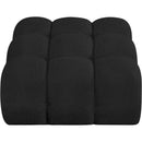 Meridian Ames Black Boucle Fabric Ottoman IMAGE 4