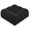 Meridian Ames Black Boucle Fabric Ottoman IMAGE 7