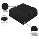 Meridian Ames Black Boucle Fabric Ottoman IMAGE 8