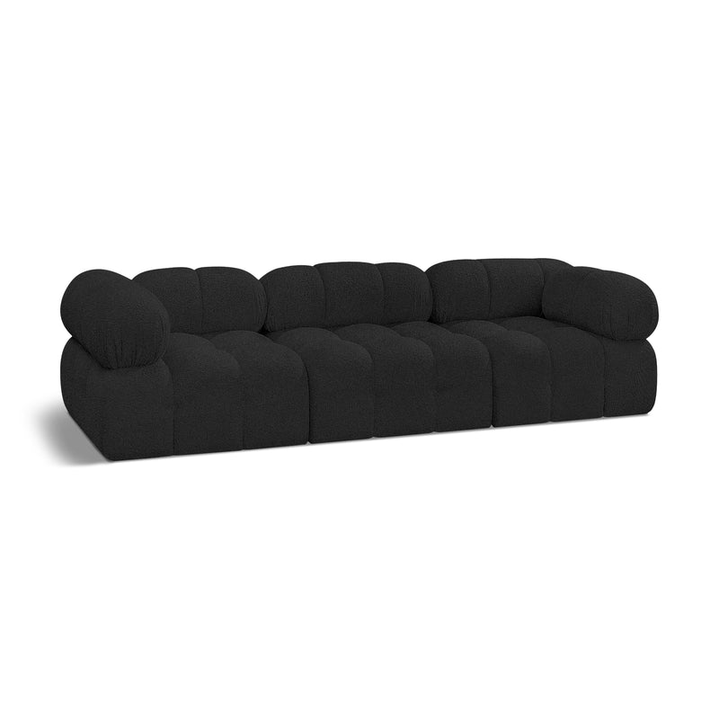 Meridian Ames Black Boucle Fabric Modular Sofa IMAGE 1