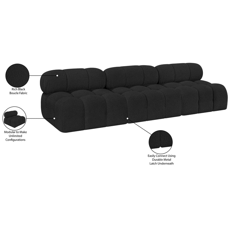 Meridian Ames Black Boucle Fabric Modular Sofa IMAGE 10