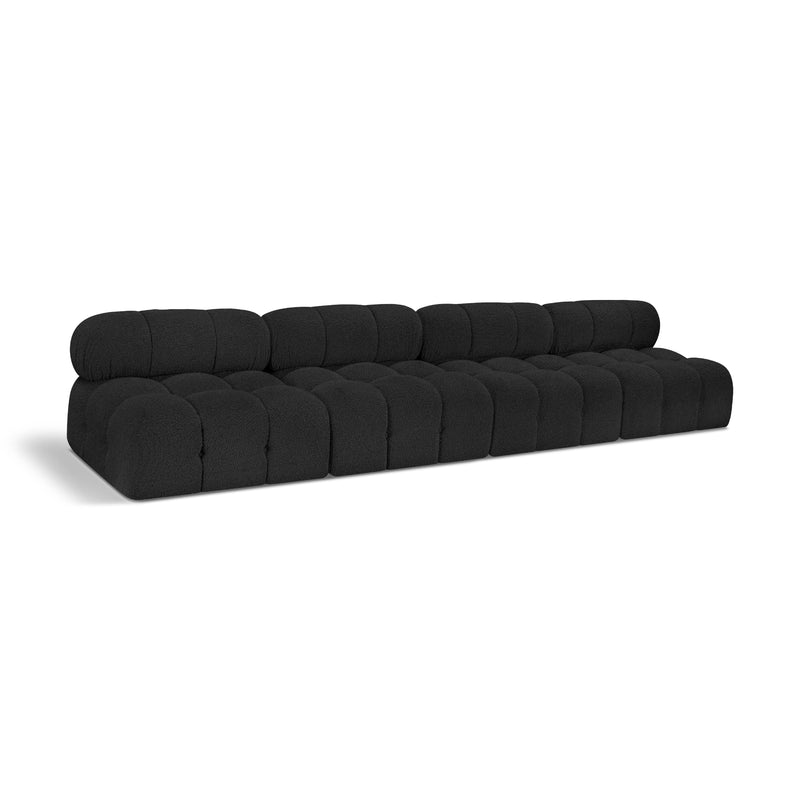 Meridian Ames Black Boucle Fabric Modular Sofa IMAGE 1
