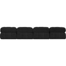 Meridian Ames Black Boucle Fabric Modular Sofa IMAGE 3