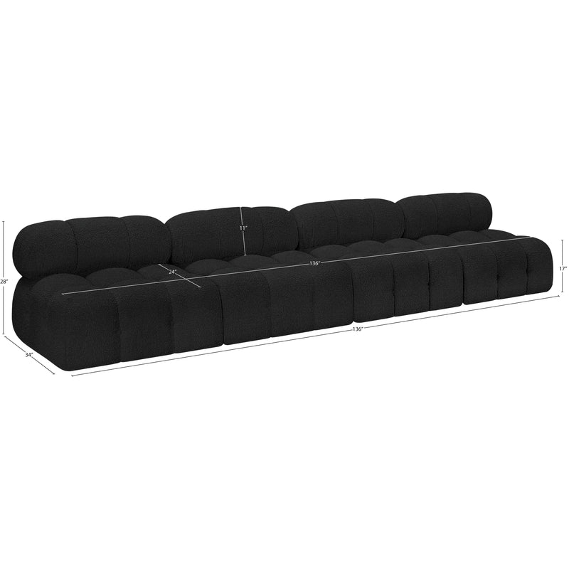 Meridian Ames Black Boucle Fabric Modular Sofa IMAGE 9