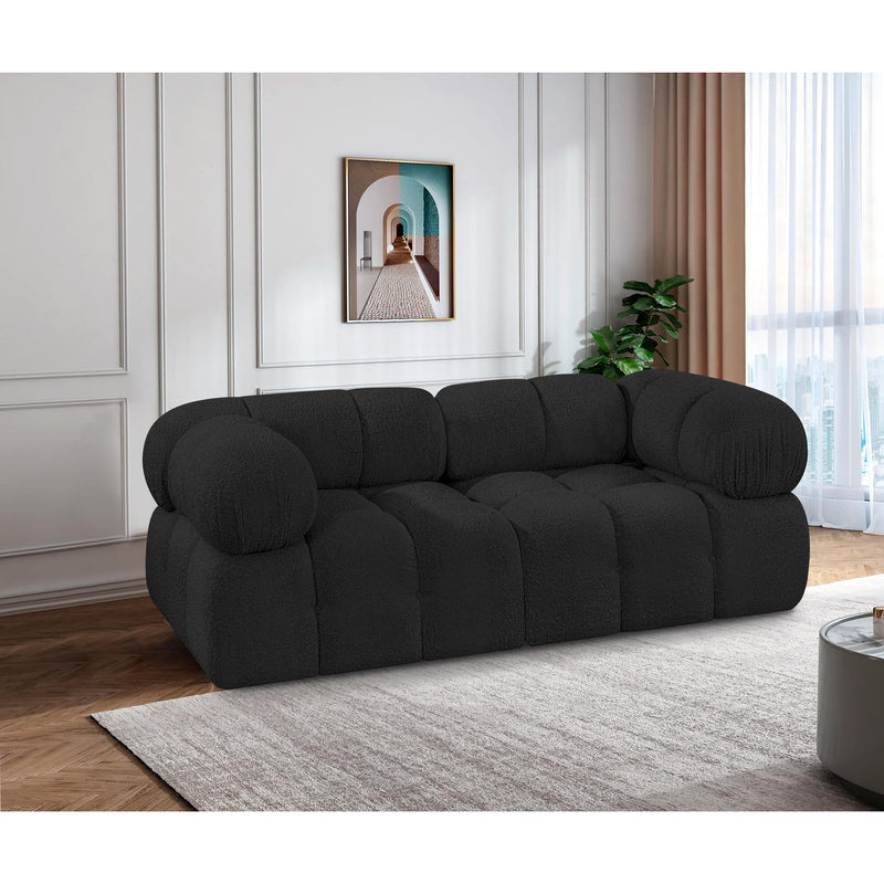 Meridian Ames Black Boucle Fabric Modular Sofa IMAGE 2