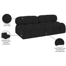 Meridian Ames Black Boucle Fabric Modular Sofa IMAGE 10