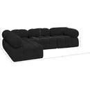 Meridian Ames Black Boucle Fabric Modular Sectional IMAGE 14