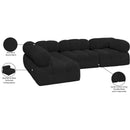 Meridian Ames Black Boucle Fabric Modular Sectional IMAGE 15