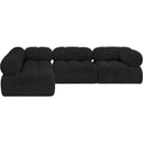 Meridian Ames Black Boucle Fabric Modular Sectional IMAGE 4
