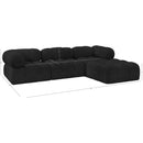 Meridian Ames Black Boucle Fabric Modular Sectional IMAGE 15