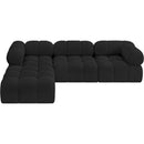 Meridian Ames Black Boucle Fabric Modular Sectional IMAGE 5