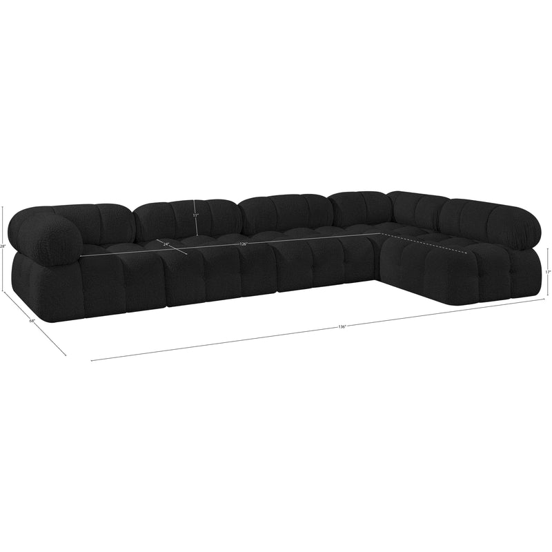 Meridian Ames Black Boucle Fabric Modular Sectional IMAGE 13