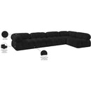 Meridian Ames Black Boucle Fabric Modular Sectional IMAGE 14