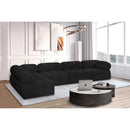 Meridian Ames Black Boucle Fabric Modular Sectional IMAGE 2