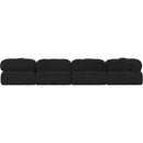 Meridian Ames Black Boucle Fabric Modular Sectional IMAGE 3
