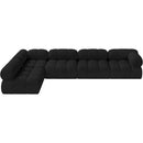 Meridian Ames Black Boucle Fabric Modular Sectional IMAGE 5