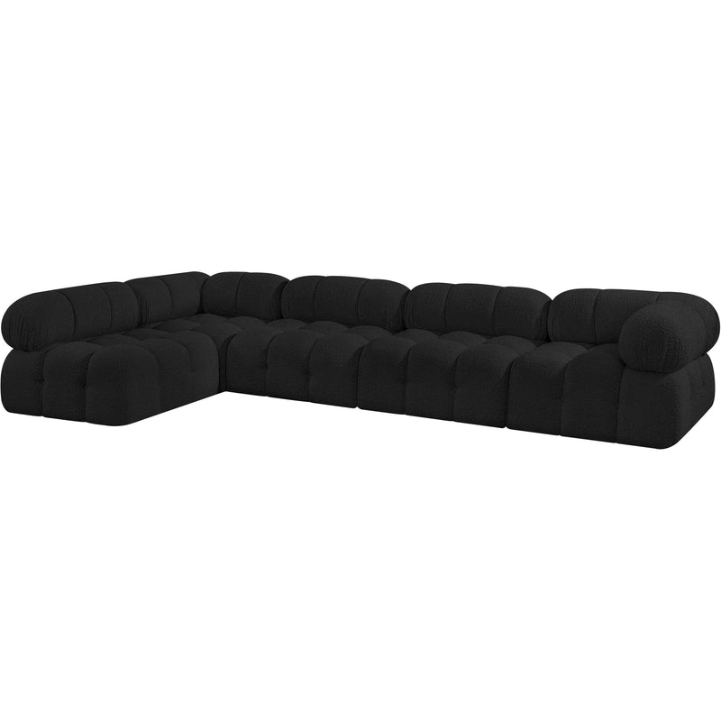 Meridian Ames Black Boucle Fabric Modular Sectional IMAGE 6