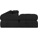 Meridian Ames Black Boucle Fabric Modular Sectional IMAGE 7