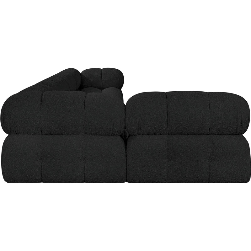 Meridian Ames Black Boucle Fabric Modular Sectional IMAGE 7