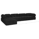 Meridian Ames Black Boucle Fabric Modular Sectional IMAGE 13